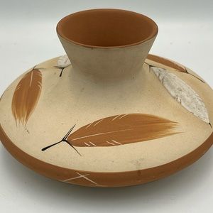 Desert Pueblo Pottery Vase, Native American Hand-Painted (Vintage Buckskin)